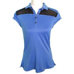 Chase 54 Women's Blue Cap Sleeve Stretch Polo Shirt Size XS